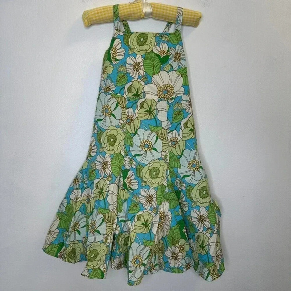 Baby Gap Toddler Girls Green and Blue Floral Flowy Sundress Size 4 Years - Picture 1 of 5